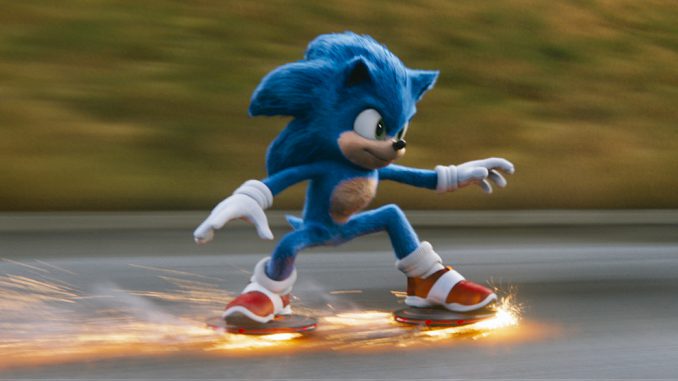 Sonic (Ben Schwartz) in SONIC THE HEDGEHOG from Paramount Pictures and Sega. Photo Credit: ©Courtesy Paramount Pictures and Sega of America.