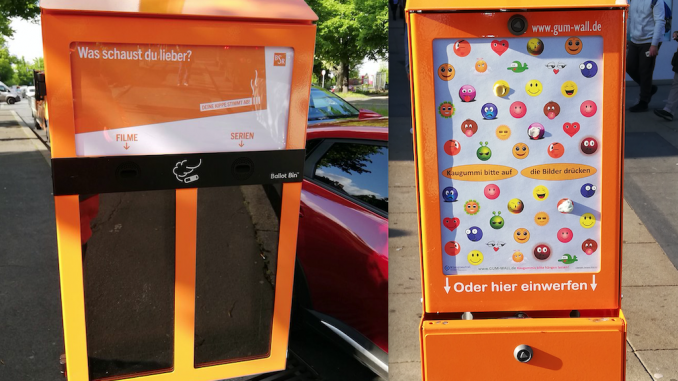 BSR BSR Kippen Abstimmungsautomat und Kaugummitafel / Bildnachweis: @BSR