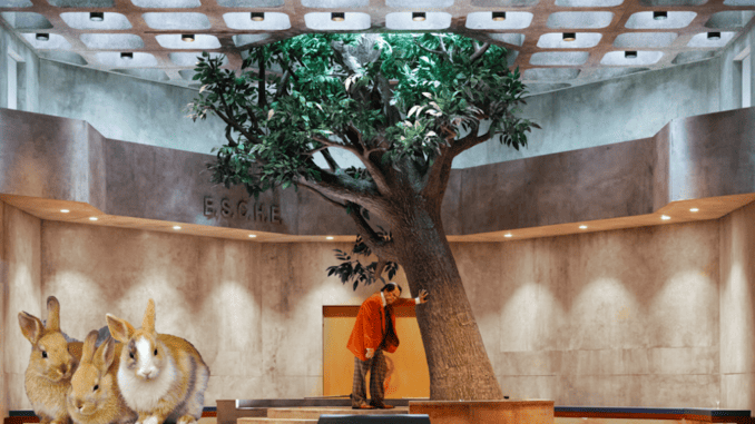 Collage Rheingold Staatsoper mit Kaninchen