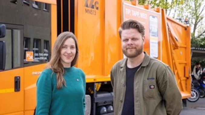 Adelheid Kschidok(BSR) und David Hook von Tiptapp.